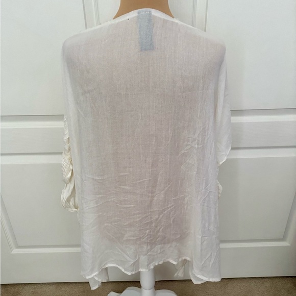 Vince Camuto Cream Textured Open Front Cardigan/Cover-up OS - Picture 6 of 10